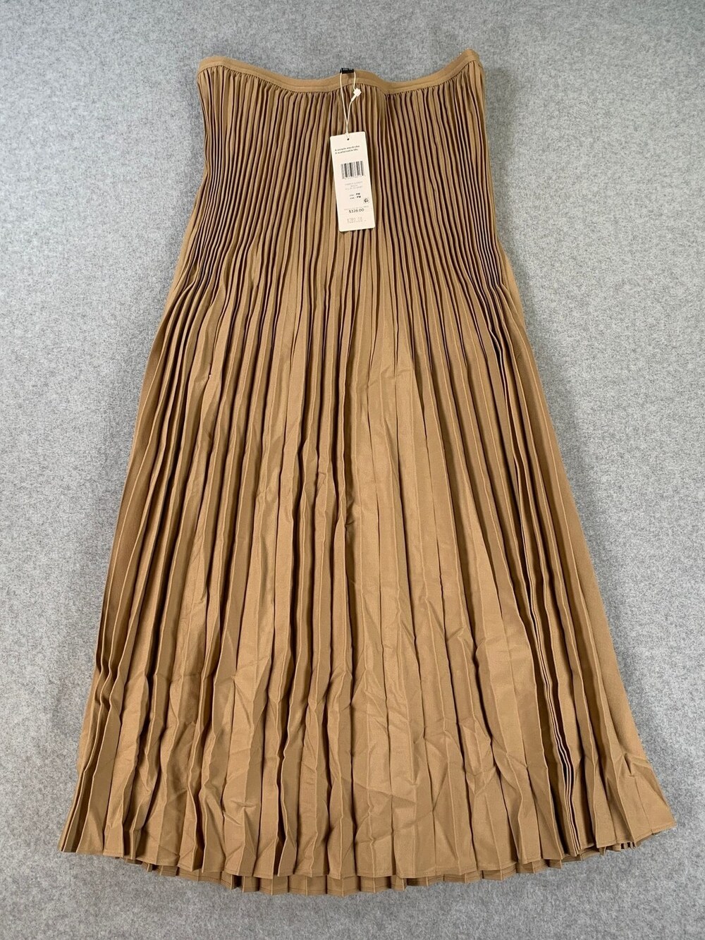 Eileen Fisher Pleated Maxi Skirt Beige Full Length Petite Womens Petite Medium